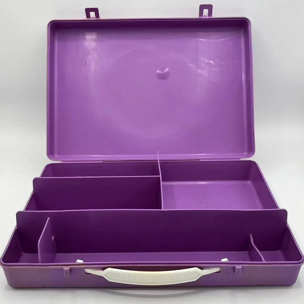 Vintage 1987 Class Case Divided Pencil School Supplies Plastic Case Made in USA